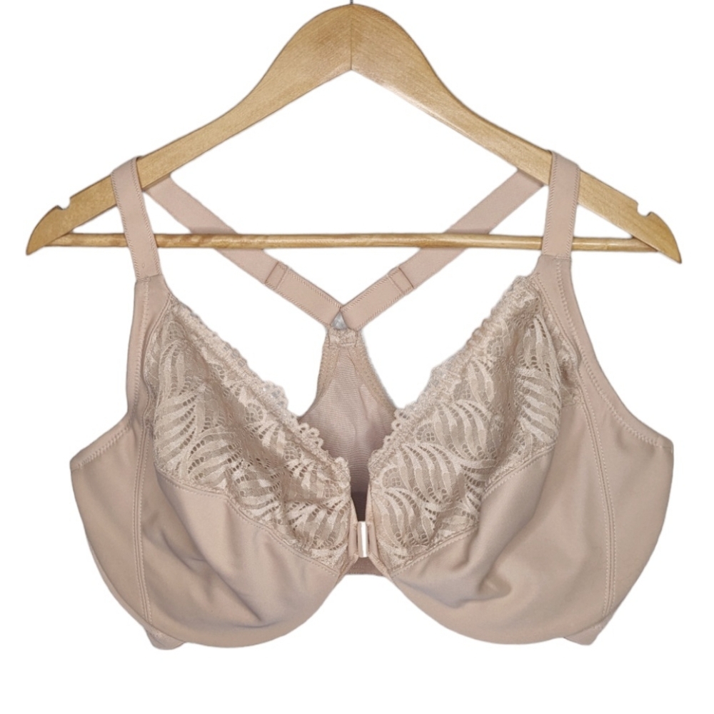Glamorise Front-Closure T-Back Wonder Wire Bra Cafe